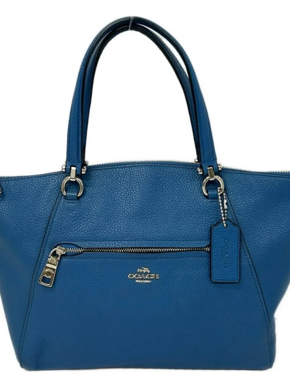 COACH Prairie Satchel Polished Pebbled Leather 58874 Blue Leather Handbag